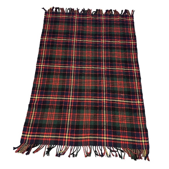 VTG Archie Brown & Sons Hamilton Bermuda Wool Throw Blanket Red Plaid 57"x38" - Picture 1 of 4